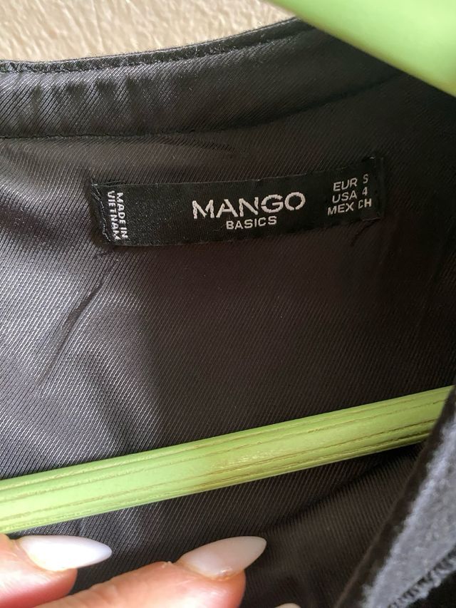 Vestido Negro Mango Manga Larga