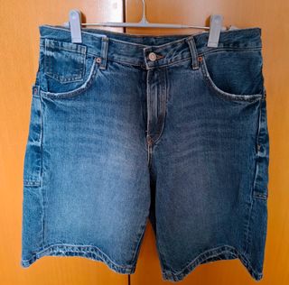 Bermudas denim azul medio