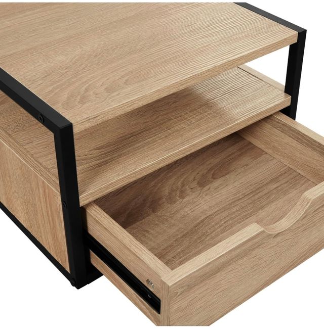 Mesita de noche flotante madera y metal. Sin usar