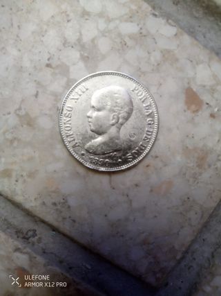 Moneda 5 Pesetas Alfonso XIII 1890