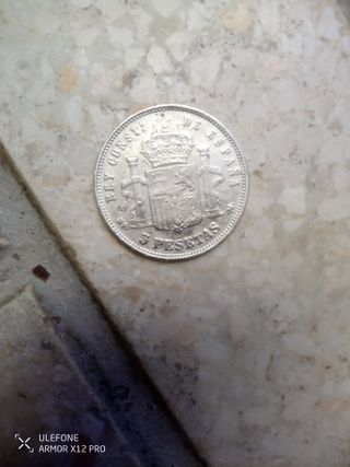 Moneda 5 Pesetas Alfonso XIII 1890