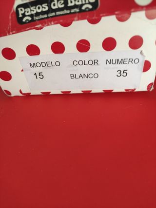Zapatillas de baile flamenco blanco .talla 35