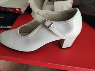 Zapatillas de baile flamenco blanco .talla 35