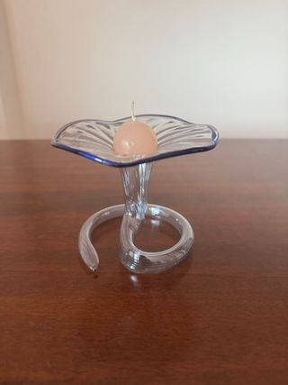 Portacandele vintage vetro soffiato