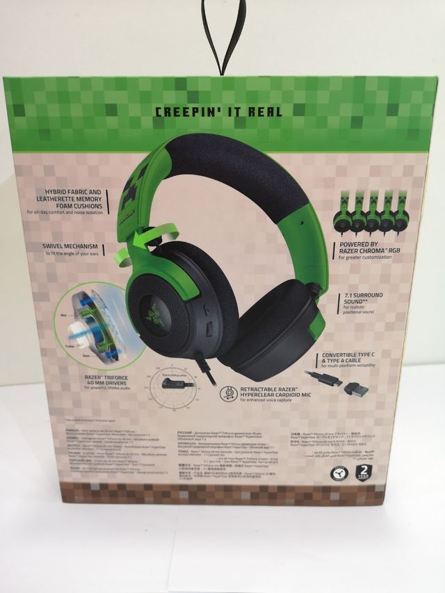 Cuffie sigillate Razer Kraken V4 X Minecraft