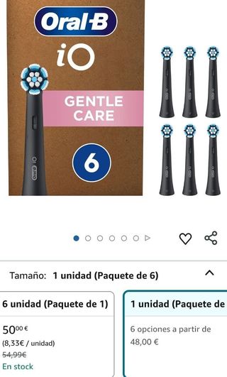 Oral-B iO Gentle Care Recambios para Cepillo 6 Un