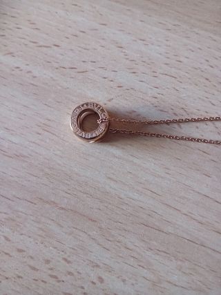 Colgante + cadena, plata, acabado  baño Oro Rosa