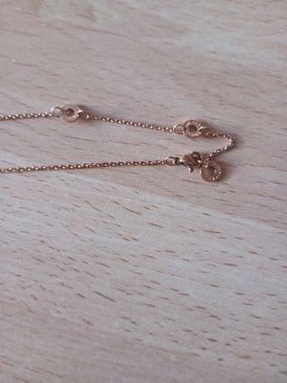 Colgante + cadena, plata, acabado  baño Oro Rosa