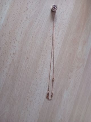 Colgante + cadena, plata, acabado  baño Oro Rosa