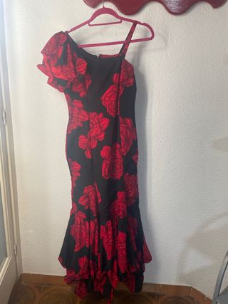 Vestido Flamenca Negro y Rojo