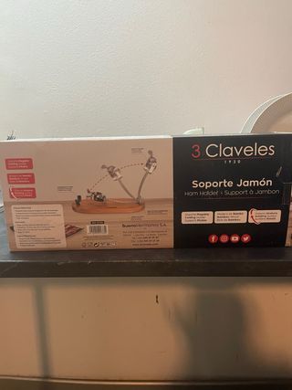 Soporte Jamón 3 Claveles Plegable Bambú