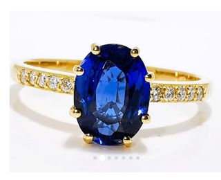 Anillo Oro 18k Zafiro y Diamantes. Negociable.