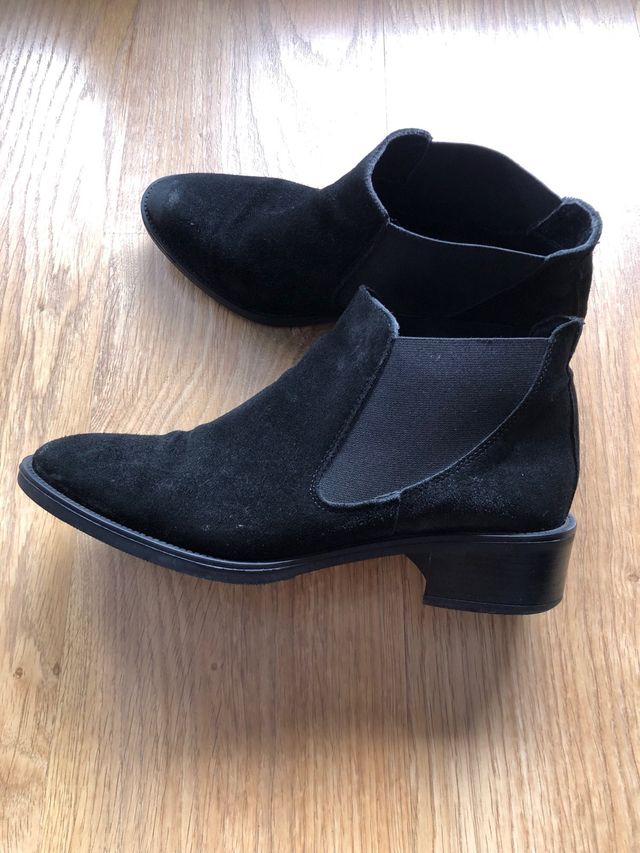 Botines negros de ante mujer