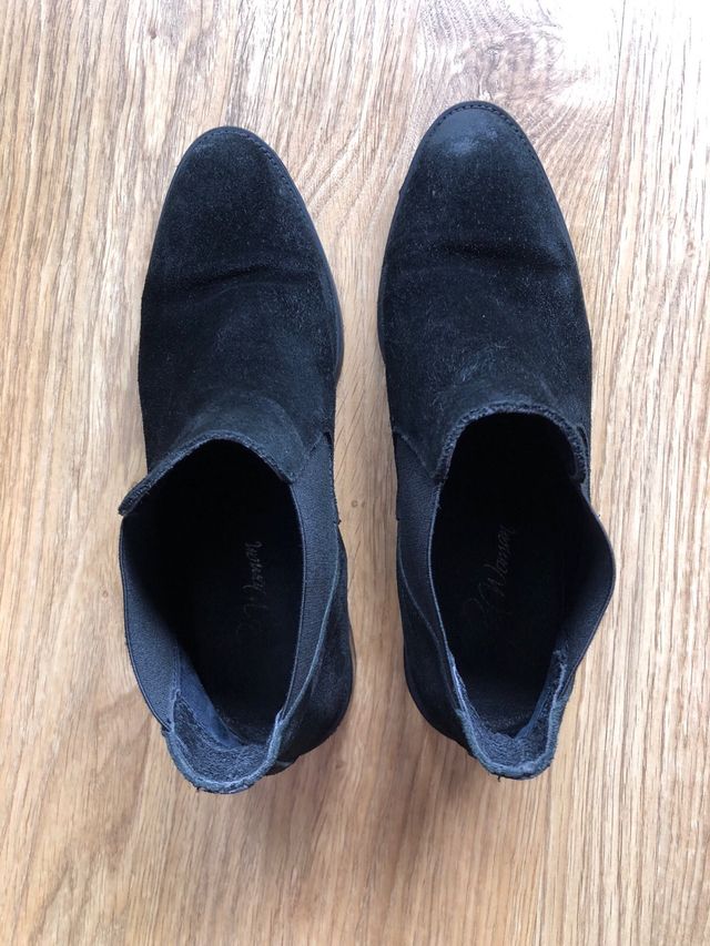 Botines negros de ante mujer