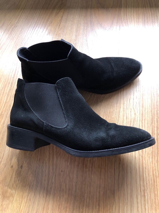 Botines negros de ante mujer