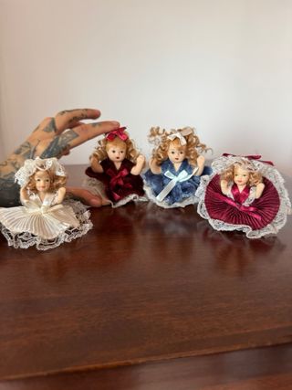 Set 4 bamboline vintage porcellana