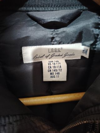 Giubbino ragazzo nero 145 cm