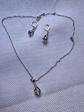 Conjunto collar y pendientes plata S925