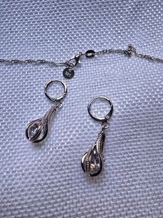 Conjunto collar y pendientes plata S925