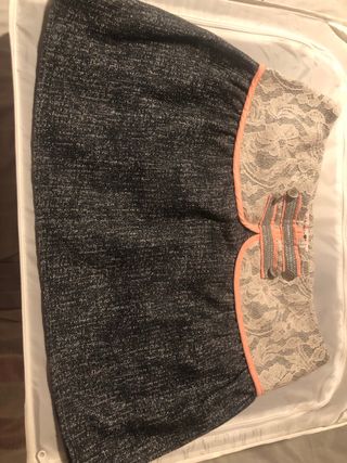 Falda El Armario de Lulú gris y rosa