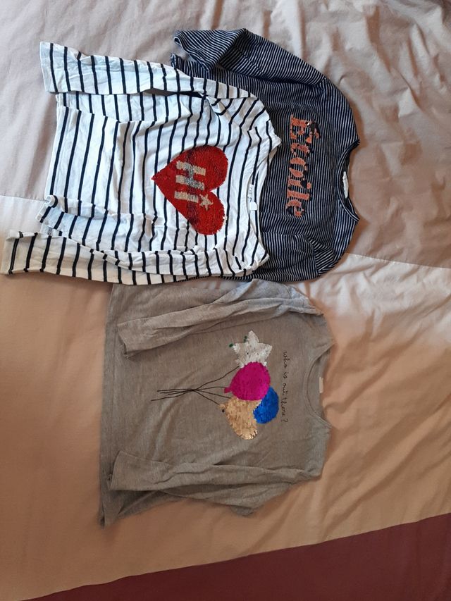 Camisetas manga larga niña 6-8años GAP,Zara,Mango