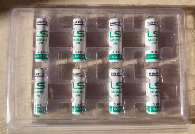8 nuove batterie al litio SAFT LS14500 AA 3.6V