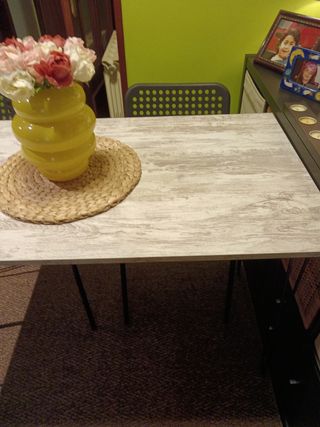 Mesa comedor/despacho madera y hierro