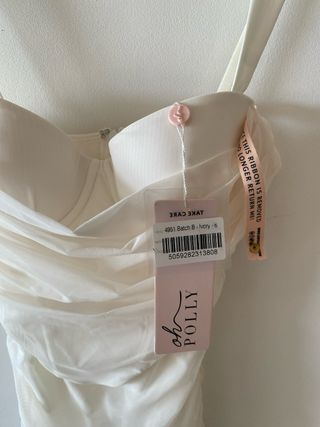 Vestido Oh Polly marfil drapeado ajustado