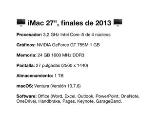 iMac 27" en perfecto estado