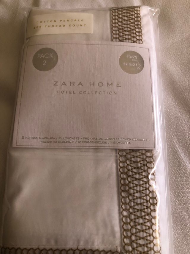Zara Home Fundas de Almohada Algodón Percale