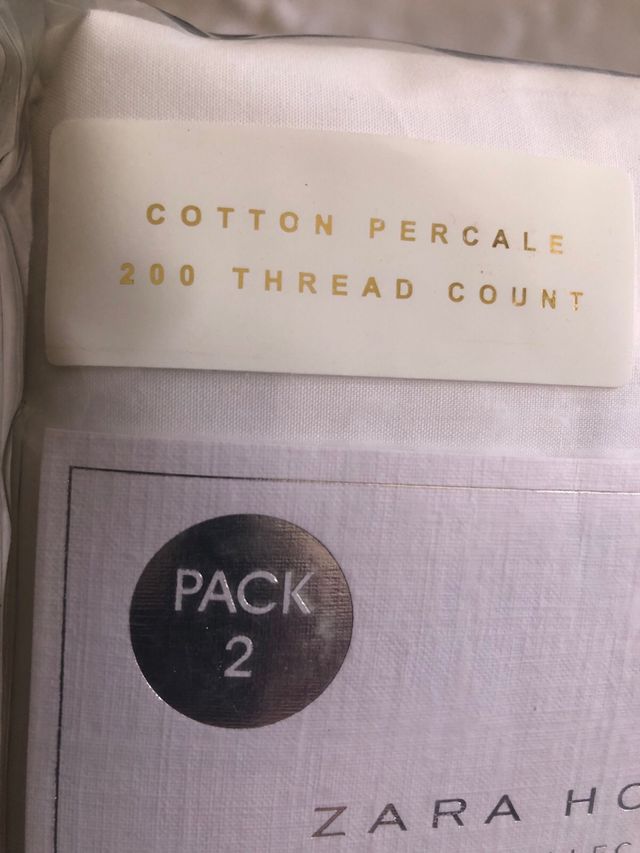 Zara Home Fundas de Almohada Algodón Percale