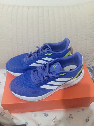 Zapatillas Adidas Azul y Verde Talla 40