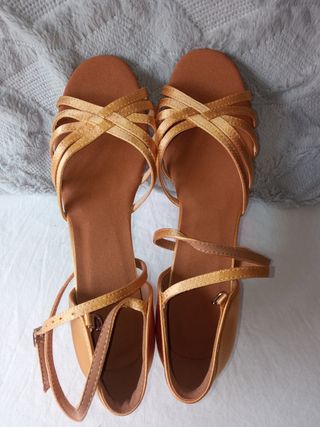 Zapatos de baile latino talla 40 dorados
