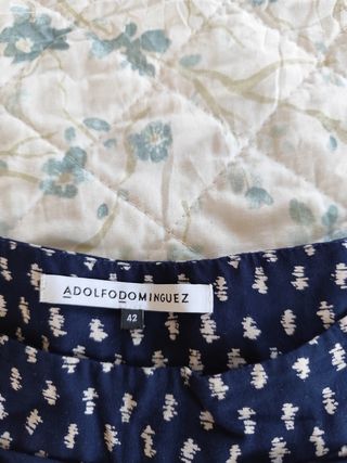 Falda Adolfo Domínguez Azul Estampada