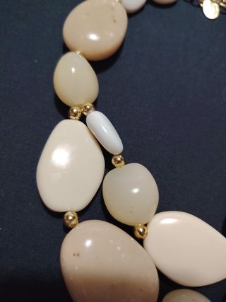 Collana Dudu Parfum de Bijoux Pietre Beige/Bianco