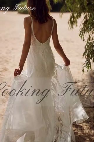 Vestido de Novia Blanco de satén y encaje. Nuevo