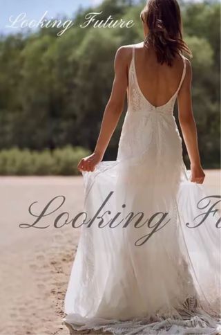 Vestido de Novia Blanco de satén y encaje. Nuevo