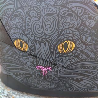 Casco de moto con diseño de gato tamaño M