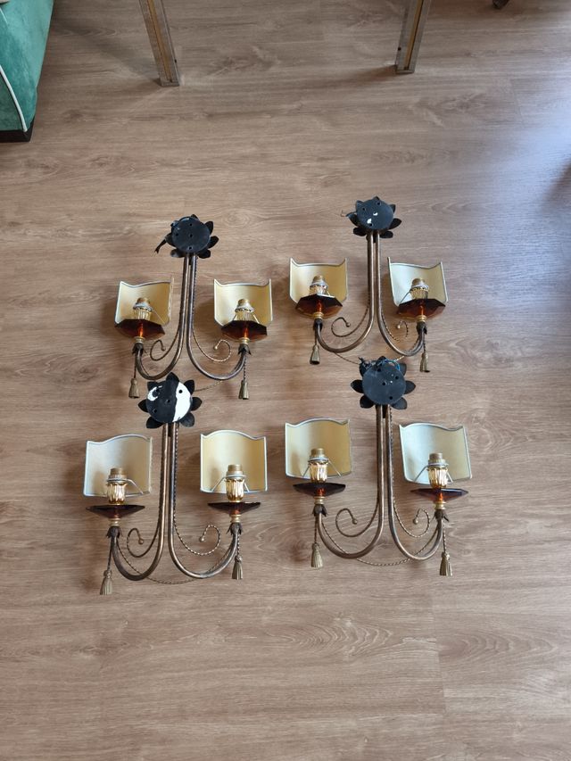 Apliques de pared vintage dorados