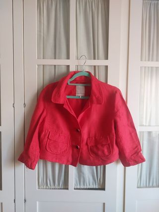 Chaqueta corta roja mujer