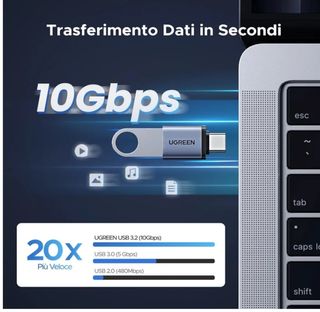 Adattatore UGREEN USB C a USB A 3.2 10Gbps