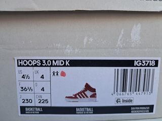 Adidas Hoops 3.0 Mid K Zapatillas 36 y 2/3