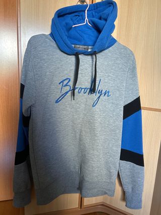 Sudadera Primark Gris y Azul Talla M