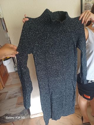 Vestido H&M Negro Cuello Alto