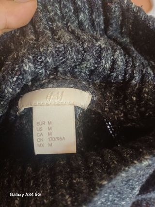 Vestido H&M Negro Cuello Alto