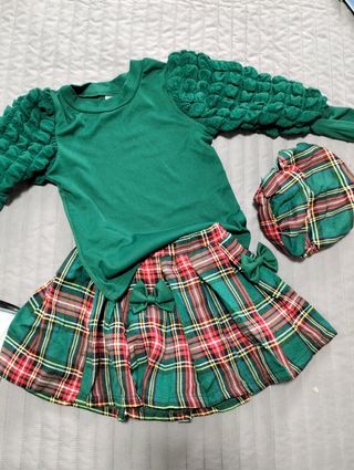 Completo bimba verde tartan