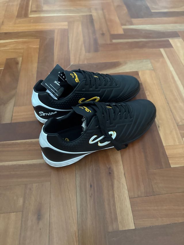 Zapatillas Fútbol Senda Niño/Hombre Negro/Blanco