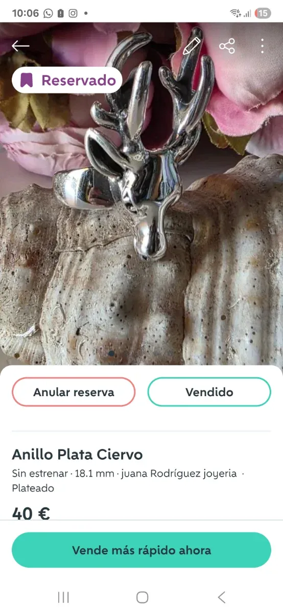 Pulsera Antigua Topacio Azul y anillo para bea 