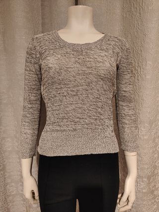 Jersey Zara punto fino gris