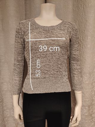 Jersey Zara punto fino gris